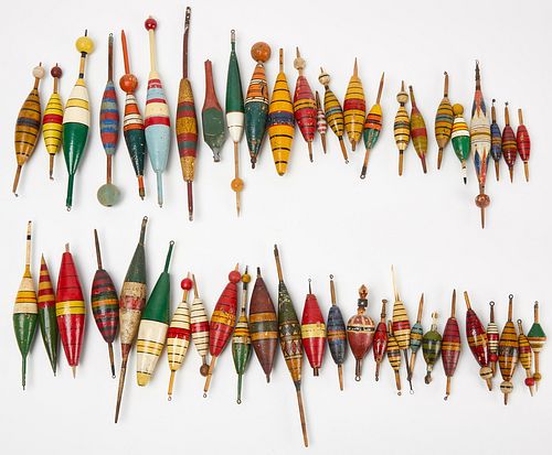 Fifty Vintage Painted Fishing Bobbers