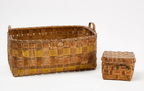 Two Native American Splint Baskets