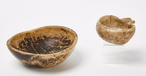 Burl Drinking Cup and Small Burl Bowl