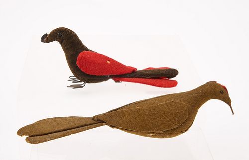 Two Early Pennsylvania Fabric Birds
