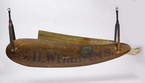 Exceptional Large Straight Razor Sign