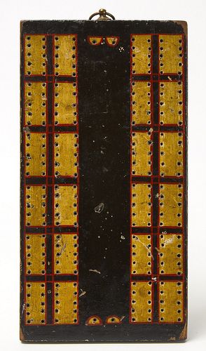 Folk Art Cribbage Board - Minstrel Printing Block