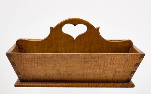 Tiger Maple Knife Box - Heart Cut Out
