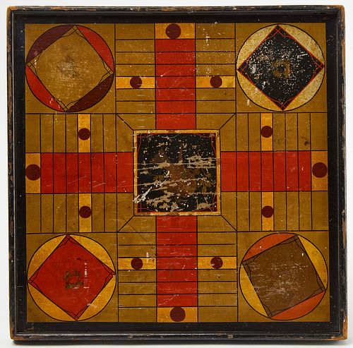 Gameboard in Red, Black and Yellow Paint