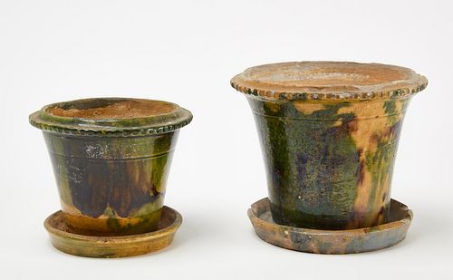 Two Earthenware Flower Pots