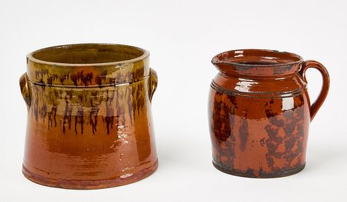 Redware Pitcher and Jar