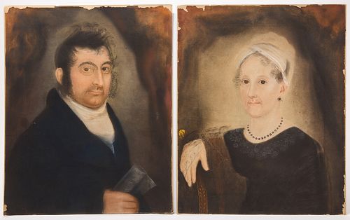 Pair of Primitive Virginia Portraits