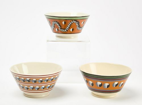 Three Mocha Bowls