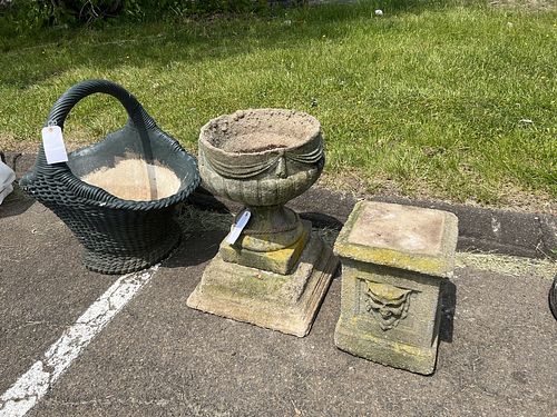 Group of Cast Stone Garden Items