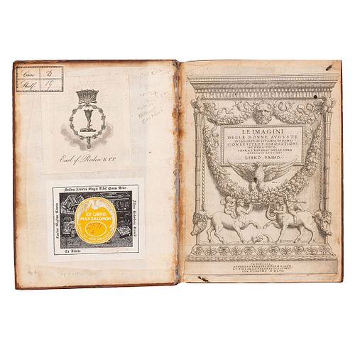 Vico, Enea. Le Imagini Delle Donne Auguste Intagliate in Istampa di Rame. Vinecia, 1657. Primera edición. 61 grabados.