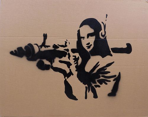 Style of Banksy:  Mona Lisa Bazooka