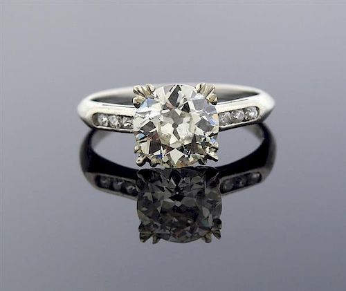 GIA Platinum  2.07ct VS1 L OEC Diamond Engagement Ring