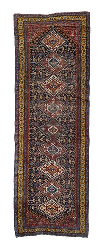 Antique Qashqai Long Rug 3'9'' x 11'8'' (1.14 x 3.56 M)