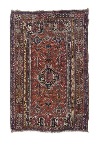 Antique Shiraz Rug 4'9" x 7'5" (1.45 x 2.26 M)