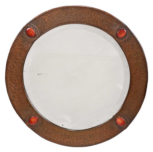 American Arts and Crafts Hammered Copper Mirror