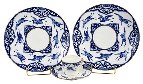 Brownfield & Son Flying Crane Pattern Porcelain Table Objects