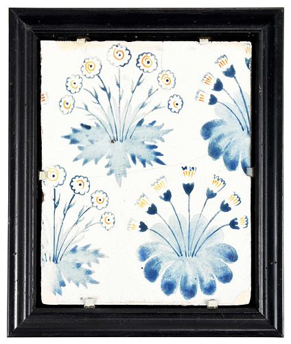 Morris & Co. Hand-painted "Daisy" Pattern Faience Tile