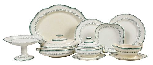 64 Piece Wedgwood Pearlware Dinner Service, "Mared" Pattern