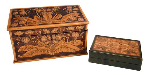 Two Arts and Crafts Wood Boxes