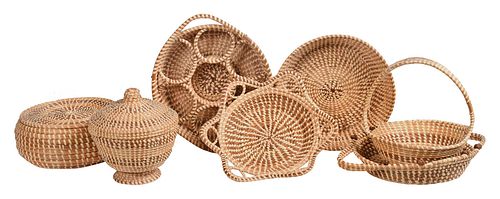 Eight Charleston Sweetgrass Baskets