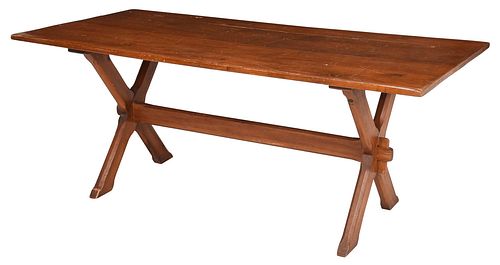 Contemporary Pine Trestle Table