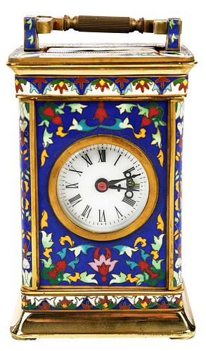 Chinese Cloisonne Carriage Clock