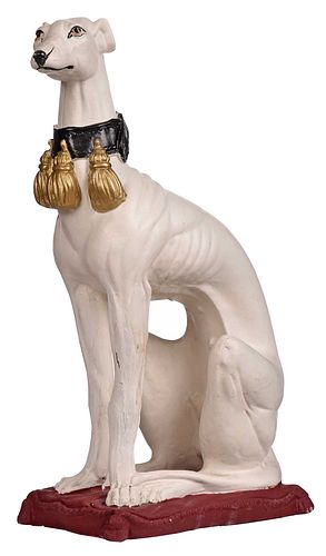 Large Painted Ceramic Whippet
