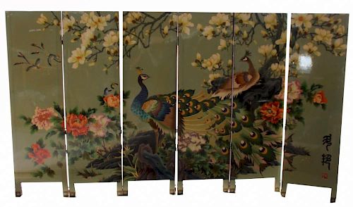 20th C. Chinese Cloisonne Enameled 6 part Screen