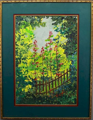 Mary Jane Taft 20th C. Impressionist Garden Scene
