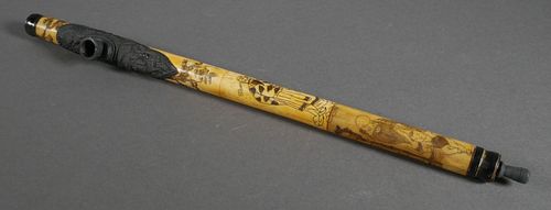 Chinese Bone Opium Pipe C. 1900