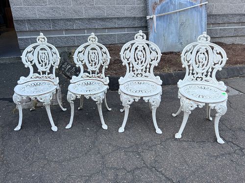 Set 4 Cast Iron Garden Chairs