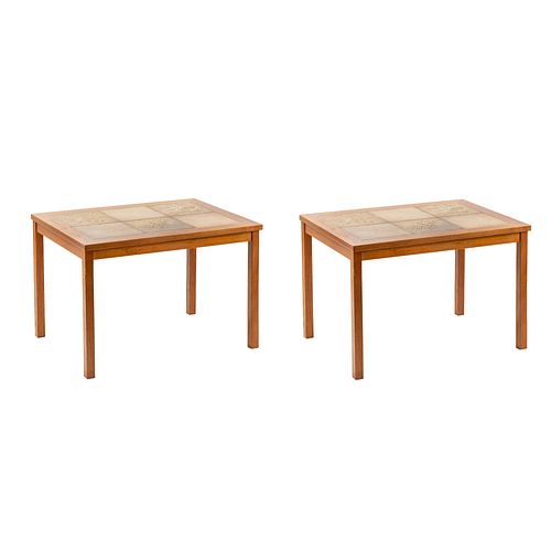 (2) Poul H Poulsen Style Tile End Tables