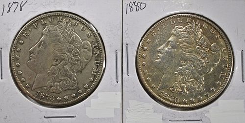 1878 & 1880 MORGAN DOLLARS