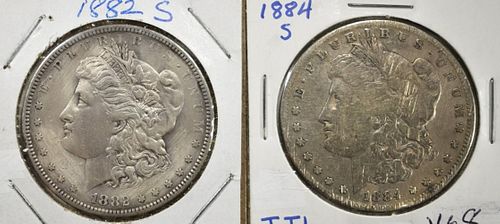 1882-S & 1884-S MORGAN DOLLARS