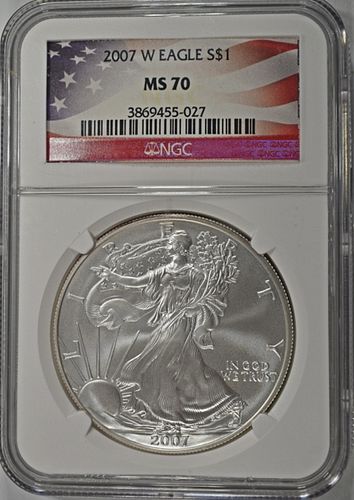 2007-W AMERICAN SILVER EAGLE NGC MS70