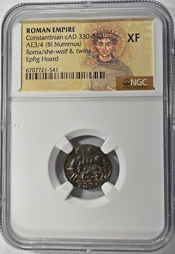 AD 330-340 AE3/4 BI NUMMUS NGC XF
