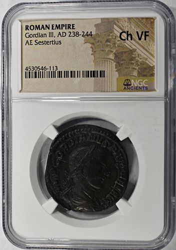 AD 238-244 AE SESTERTIUS NGC CH VF