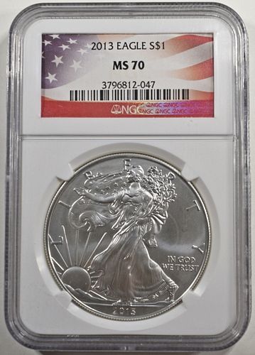 2013 AMERICAN SILVER EAGLE NGC MS70