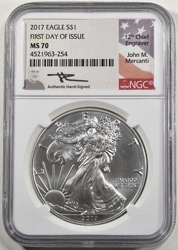 2017 AMERICAN SIL EAGLE PCGS MS70