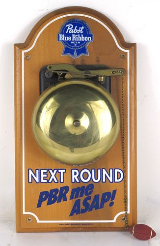 1975 Pabst Blue Ribbon Beer "Next Round" Wooden Sign Wooden Sign 