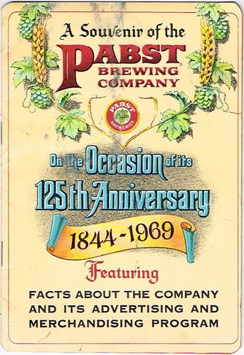 1969 Pabst Blue Ribbon 125th Anniversary Booklet 