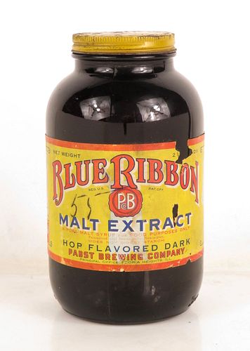 1935 Blue Ribbon Malt Syrup (Full) Paper Label Bottle Peoria Heights Illinois