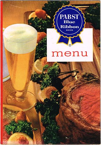 1954 Pabst Blue Ribbon Beer "Victory Cafe" Menu Cover 