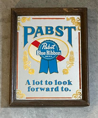 1980 Pabst Blue Ribbon Beer "Look Forward" Bar Mirror 