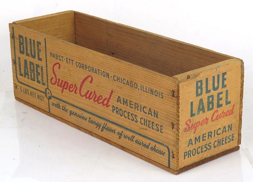 1925 Blue Label 5lb Super Cured American Cheese Wood Box 
