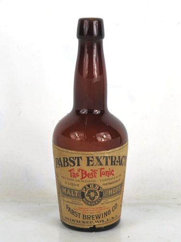 1906 Pabst Extract 12oz Paper Label Bottle 