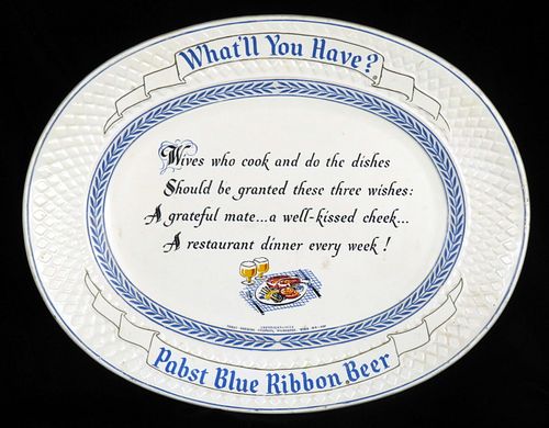 1954 Pabst Blue Ribbon Beer Display Plate