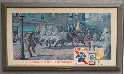 1967 Pabst Blue Ribbon Beer (P - 303) Fire Engine Sign 
