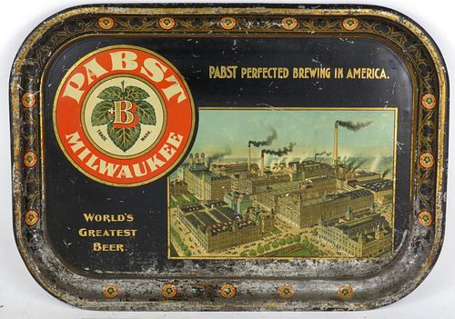 1910 Pabst Beer (Factory Scene) 12¼ x17¼ inch rectangular Serving Tray 