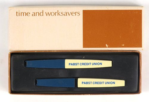 1976 Pabst Credit Union Desk Set 